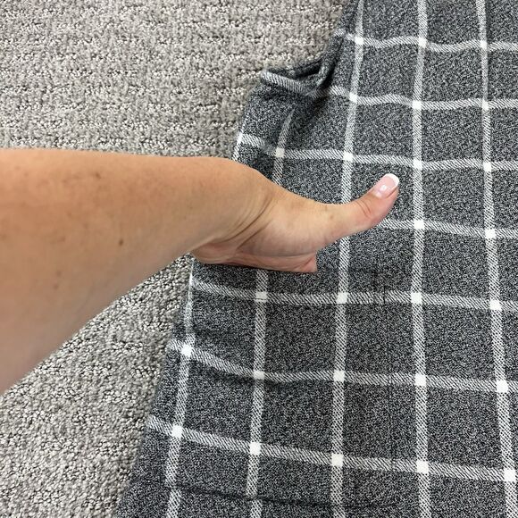 Angie Dress Womens Large Micro Mini Plaid Pockets Shift Mod Retro Gray - Picture 3 of 8